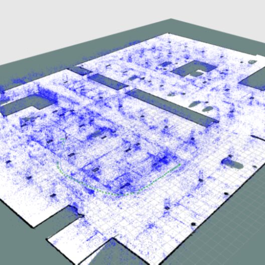 Large space mapped with visual slam and LiDAR using cartographer