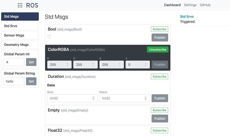 Robot web tools control center