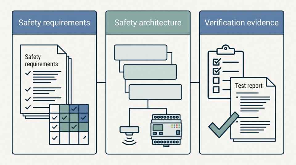 safety requirements, safety architecture and verification evidence