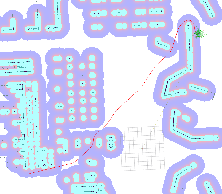 Nav2 path planning through a costmap.