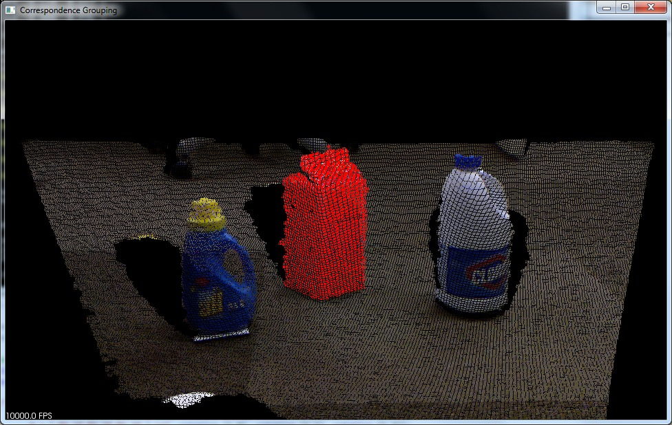 PCL object recognition in a cluttered 3D scene.